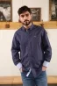 Chemise manches longues à pois bleu marine - Sir Seven