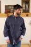 Chemise manches longues à pois bleu marine - Sir Seven