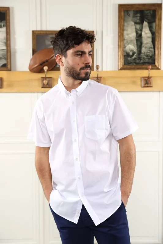 Chemise manches courtes blanche regular - Sir Seven