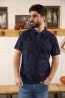 Polo bleu marine imprimé laser- Sir Seven