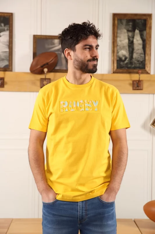 T-shirt bleu jaune My Rugby Life - Sir Seven