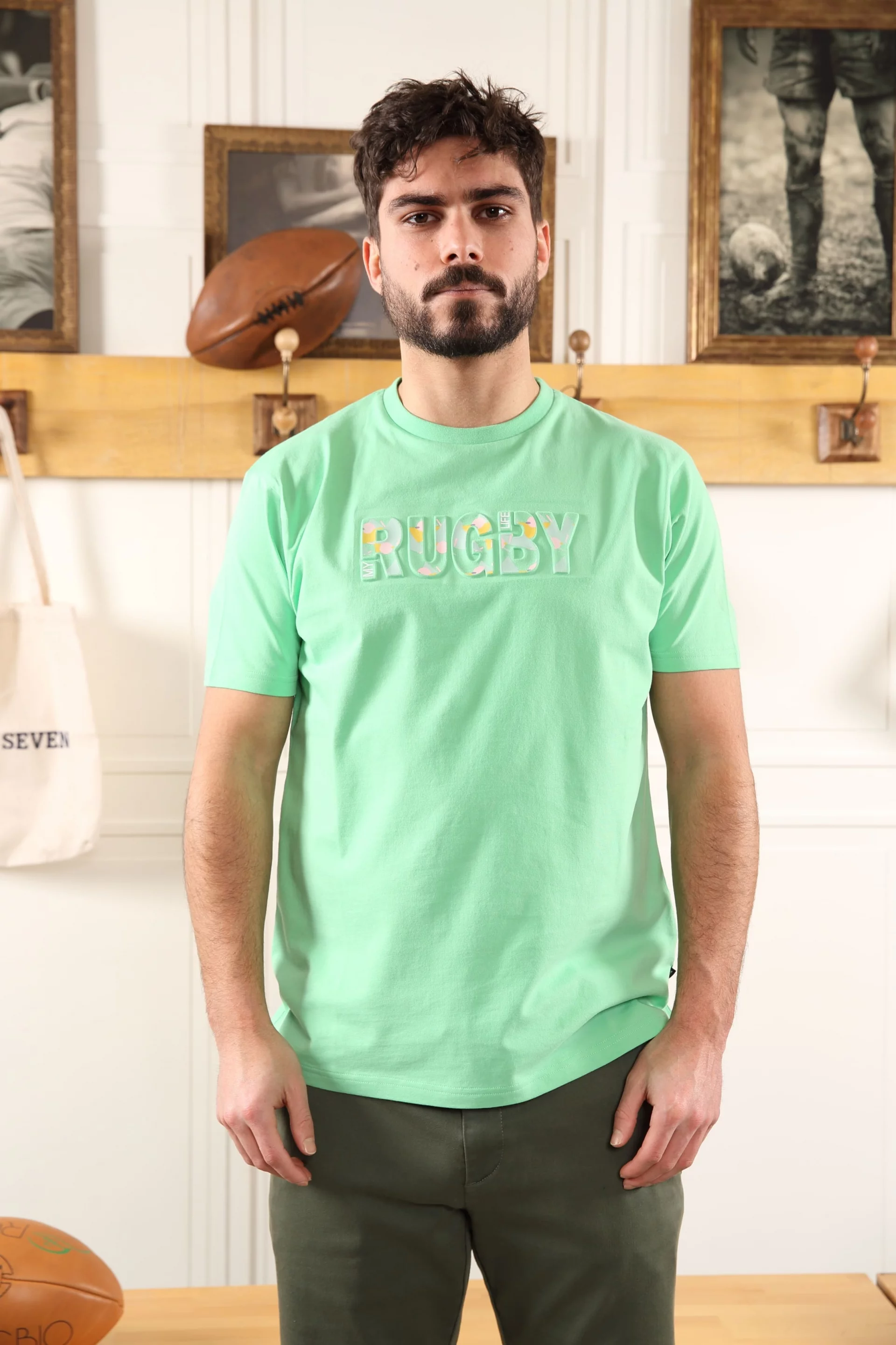 T-shirt vert My Rugby Life - Sir Seven