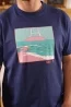 T-shirt Sir Seven bleu marine imprimé Postcard