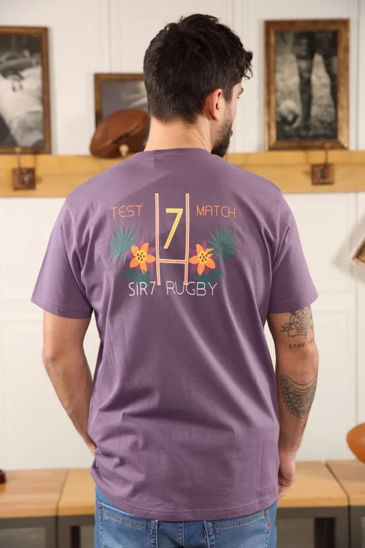 T-shirt Sir Seven violet imprimé 7 match