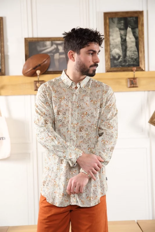 Chemise fluide à manches longues Sir Seven imprimés floraux