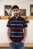 Polo bleu marine manches courtes à rayures Homme - Sir Seven