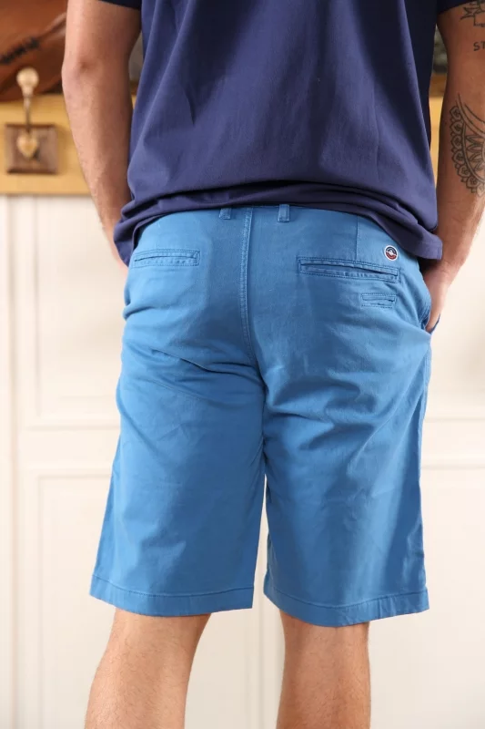 Short chino bleu coupe regular Homme - Sir Seven