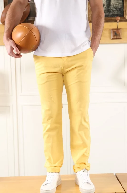 Pantalon chino jaune coupe regular Homme - Sir Seven