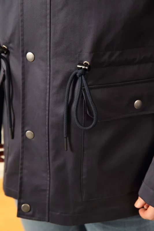 Parka bleu marine manches longues à capuche Homme - Sir Seven