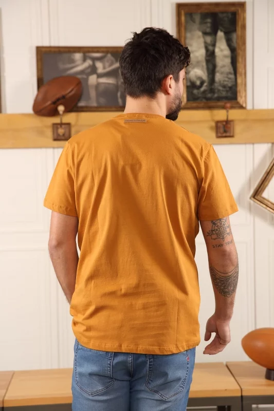 T-shirt bleu orange manches courtes Homme - Sir Seven