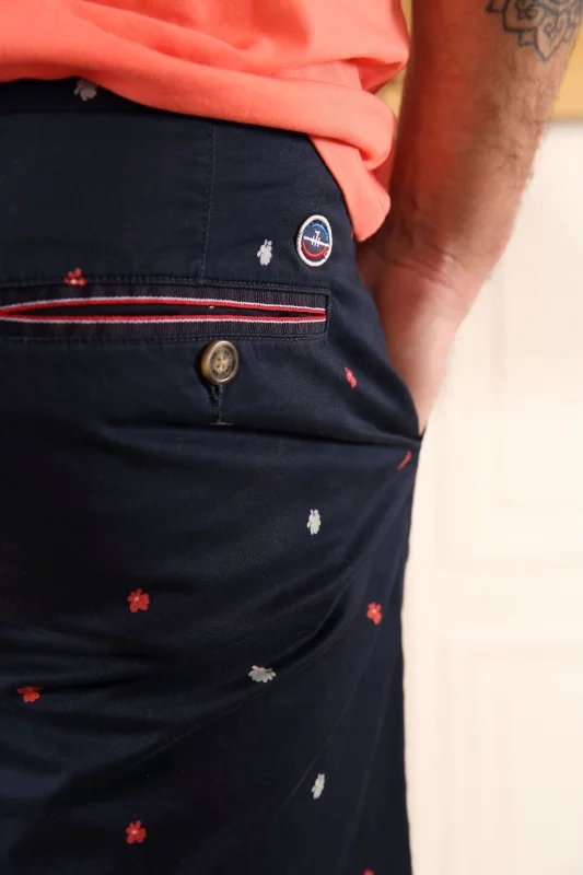 Short bleu marine imprimés floraux Homme - Sir Seven