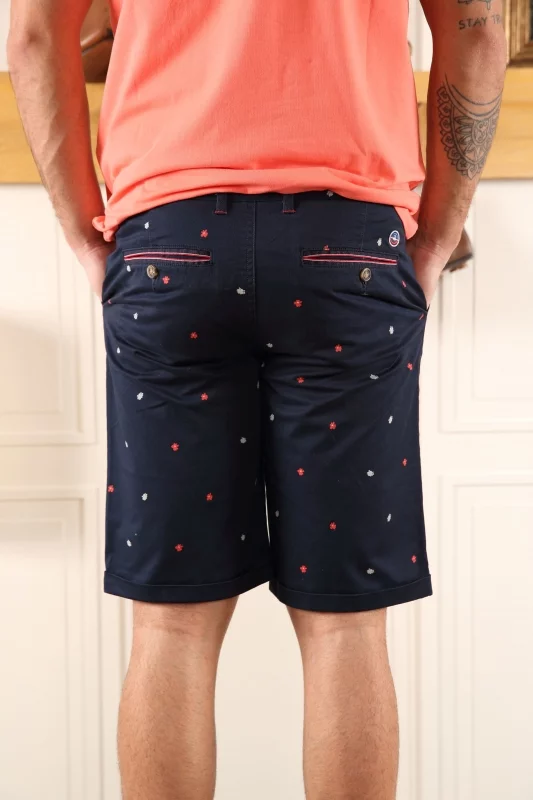 Short bleu marine imprimés floraux Homme - Sir Seven