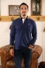 Polo homme manches longues bleu marine "1823" Rugby Wear