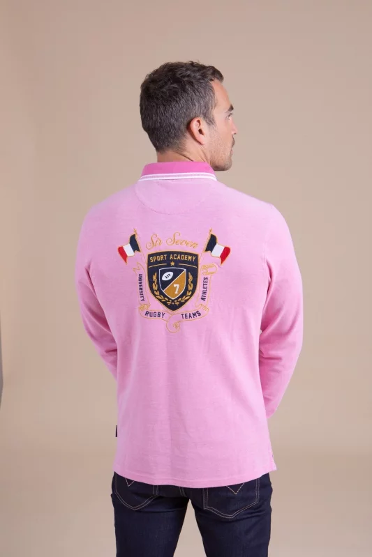 Polo manches longues rose...