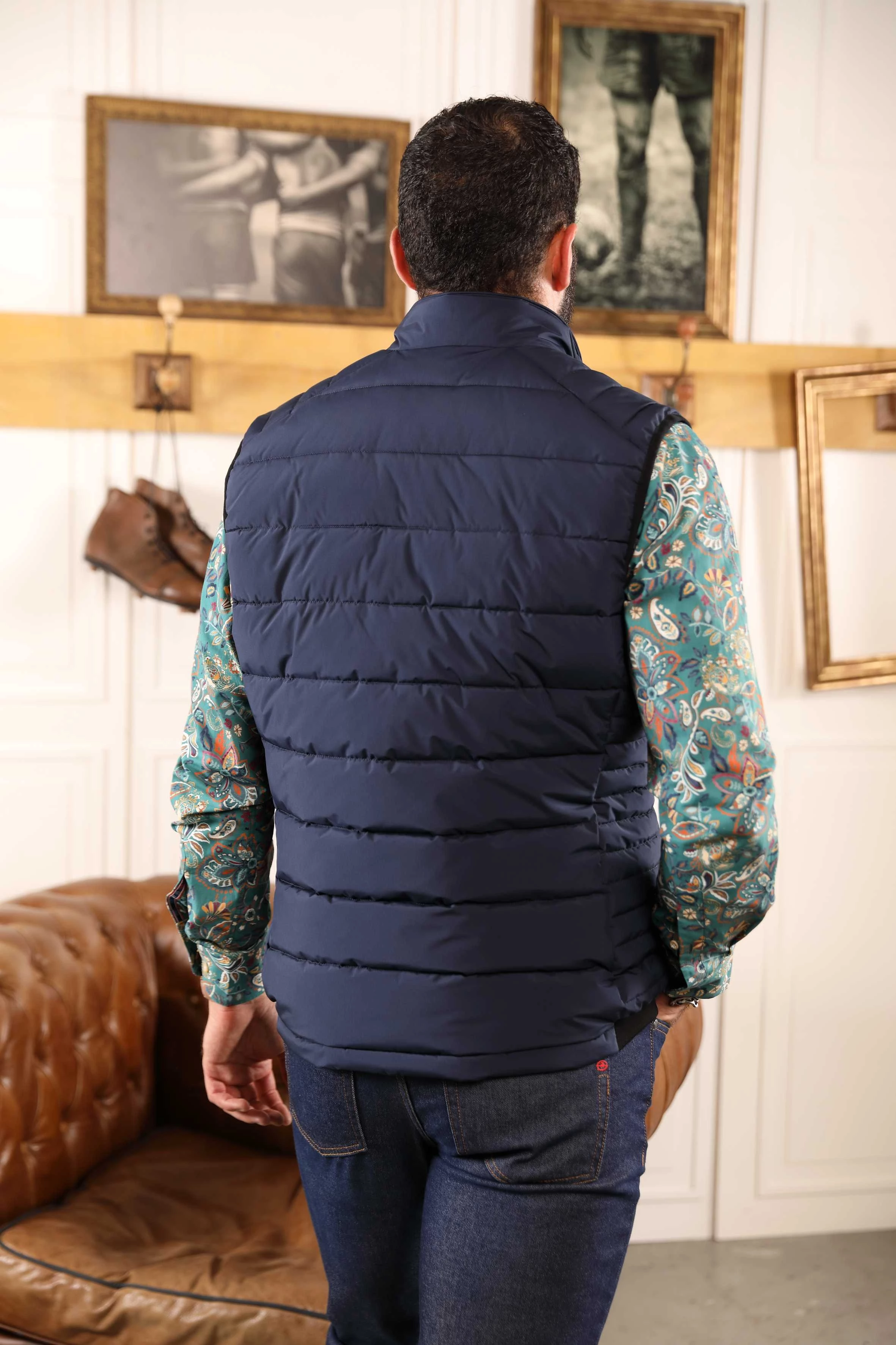 Doudoune sans manche bleu marine homme
